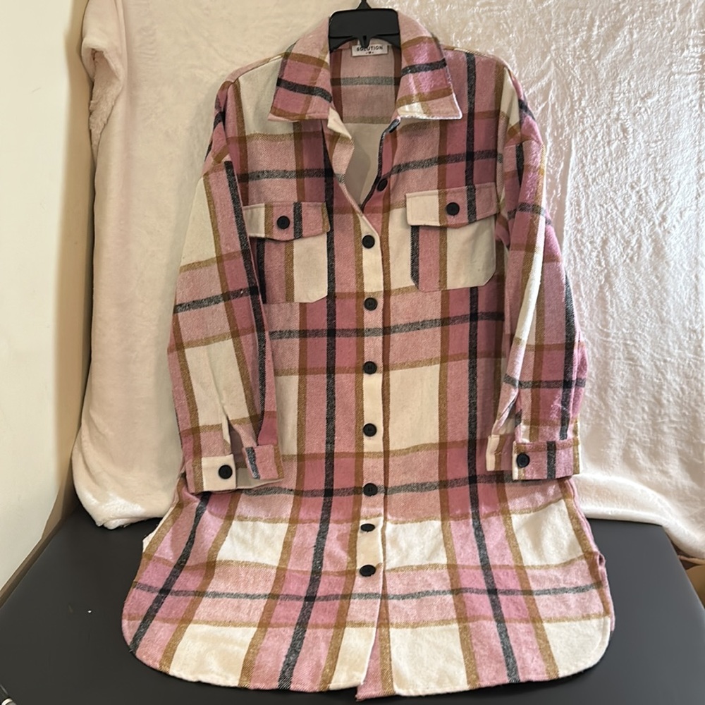 Solution Medium Oversized Shacket Shirt Jacket - image 4